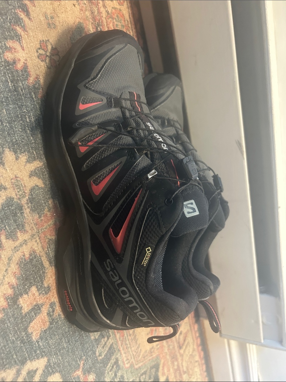 Salomon Black and Pink Women’s Trail Hiking Shoe